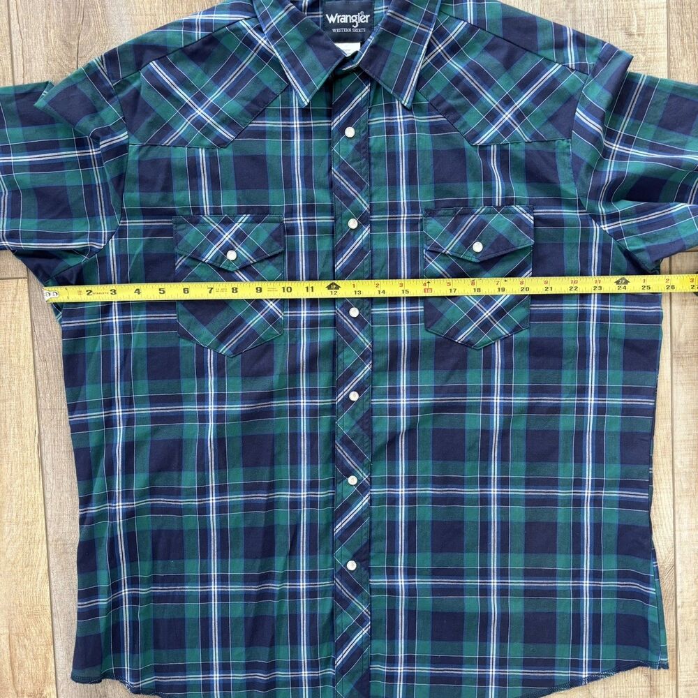 Wrangler Mens Pearl Snap Western Shirt Size XL Rodeo Cowboy Ranch Festival Plaid - Picture 8 of 10
